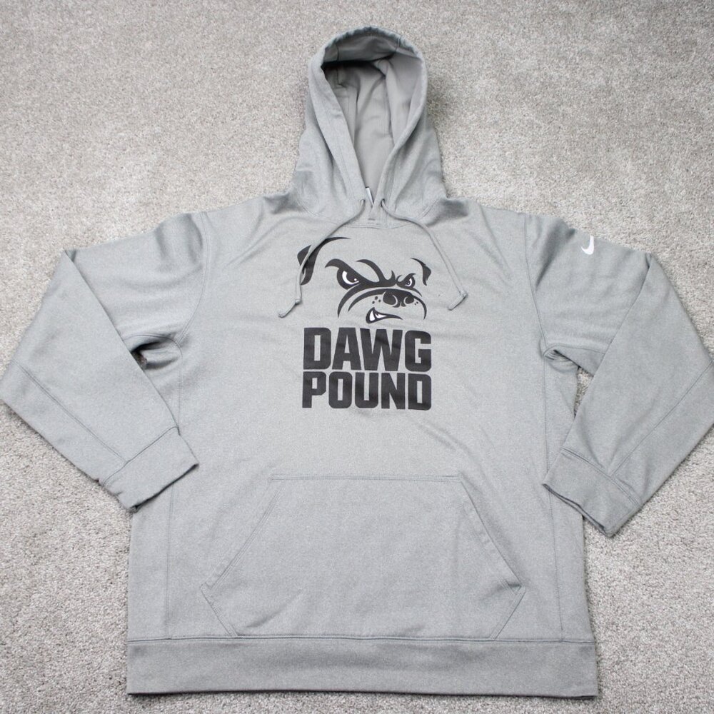 Nike Cleveland Browns Hoodie Mens Large Gray Therma-Fit‎ NFL Hooded Sweatshirt